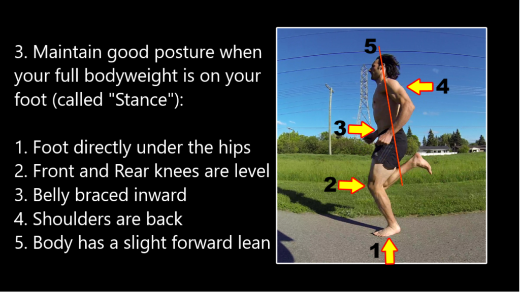 proper running posture when in stance